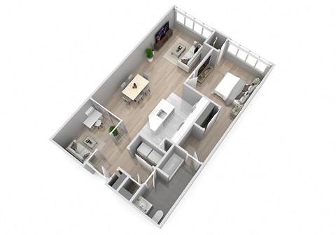 1BD-A Floor Plan at Park Square Apartments, Rahway